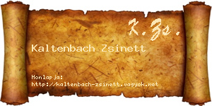 Kaltenbach Zsinett névjegykártya